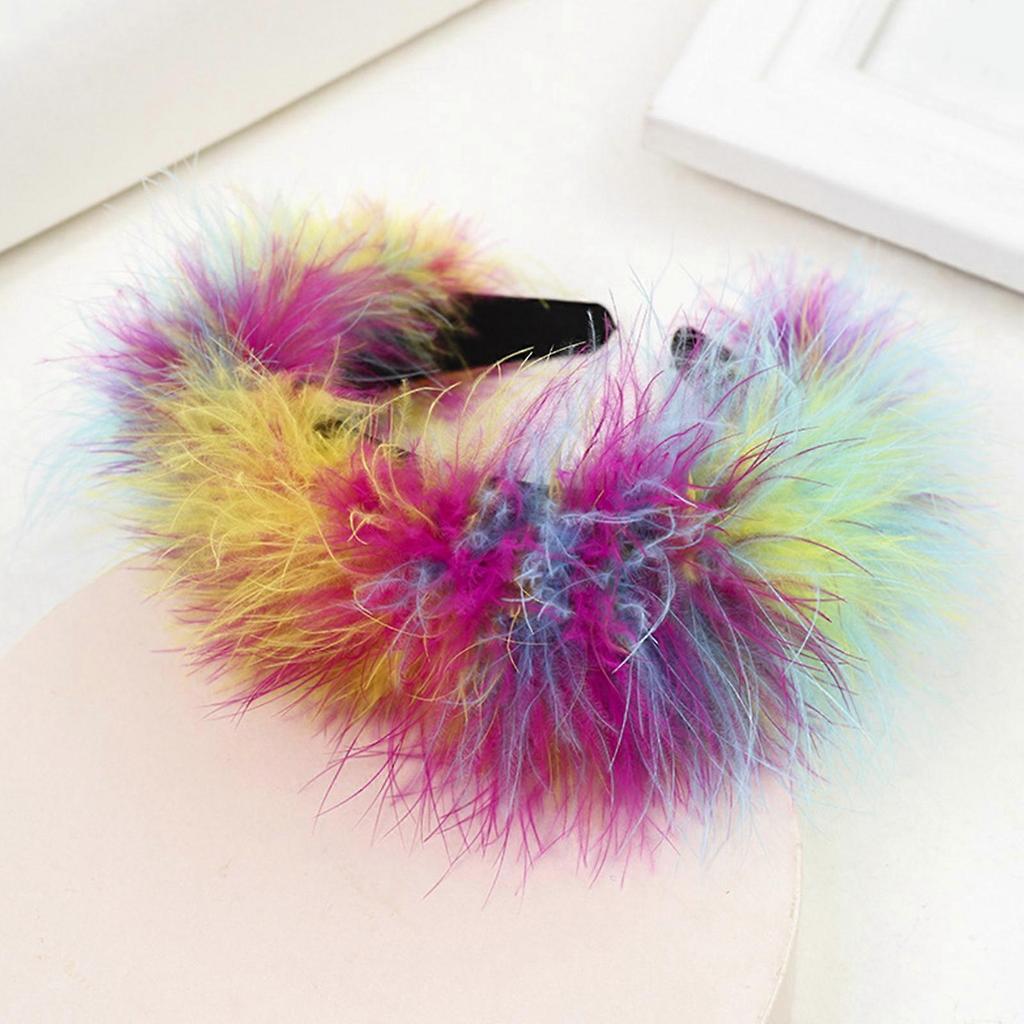 Flauschiges Feder-Stirnband für Damen Bunte Federdekoration Breite Haarreifen Hochzeitsfeier Braut Haaraccessoires Grün