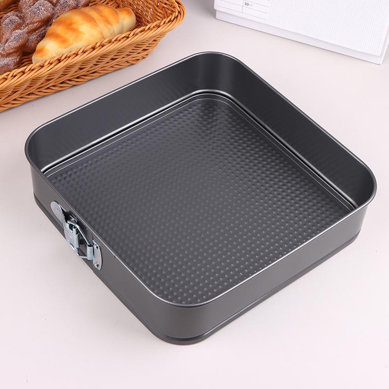 1Pc Carbon Steel Baking Mould With Buckle Square Cake Baking Pan With Removable Bottom Non-Stick Cake Mould Chiffon Cake