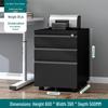 Under-Desk Metal Filing Cabinet with Lock, Mobile Office Storage Cabinet, Small Drawer Cabinet