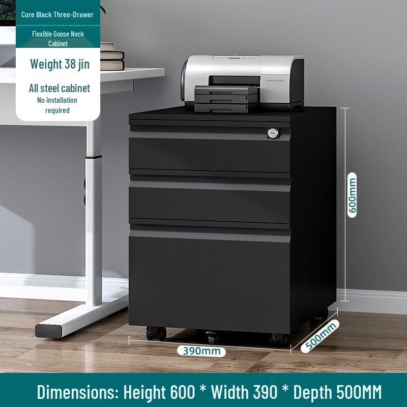 Under-Desk Metal Filing Cabinet with Lock, Mobile Office Storage Cabinet, Small Drawer Cabinet
