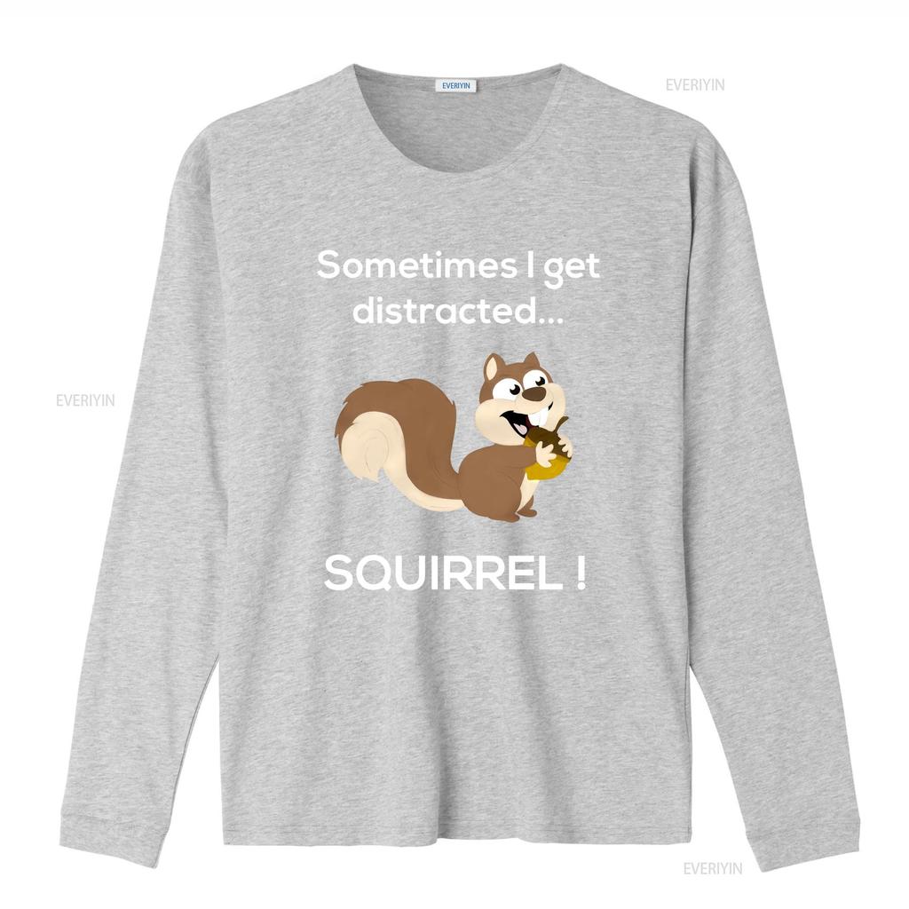 Funny Distracted Squirrel T Shirt Animal Zoo Farm Meme  vintage Washed streetwear Unisex homme Stretched Comfortable Casual