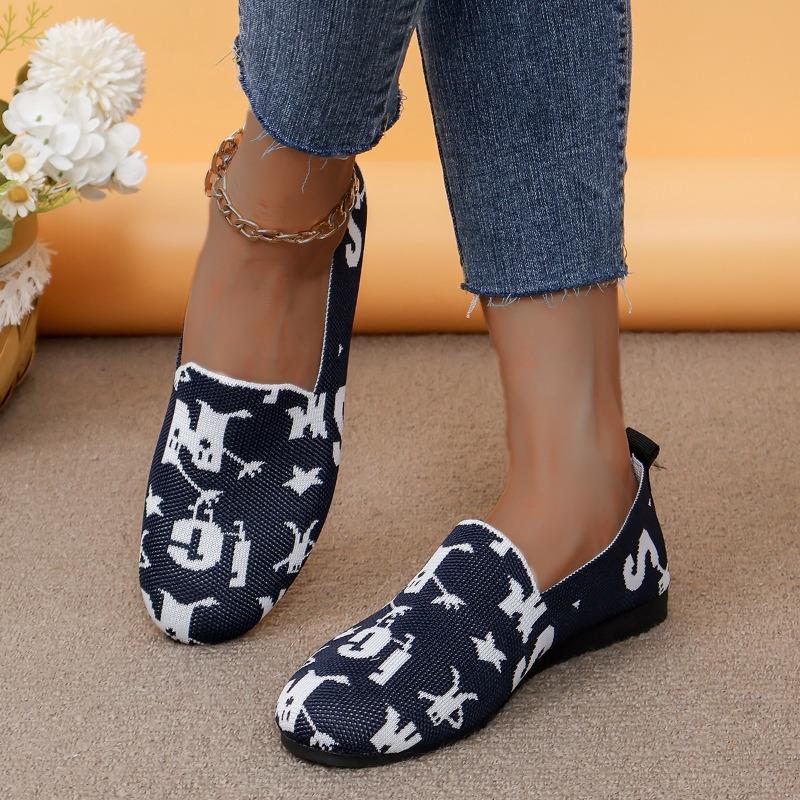 Women's Shoes Summer New Large Size Flat-bottomed Fly-woven Single Shoes Women's One-pedal Casual Shoes