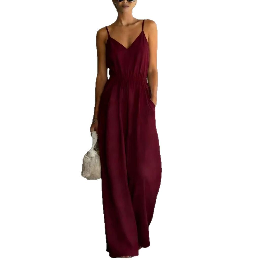 Source Factory Amazon Independent Station Europe and the United States Cross-border Explosion Summer Women's Clothing Suspender One-piece Casual 