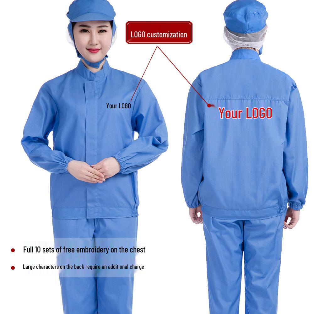 Six-Color All-Season Dustproof Workshop Workwear with Separable Zipper and Optional Logo