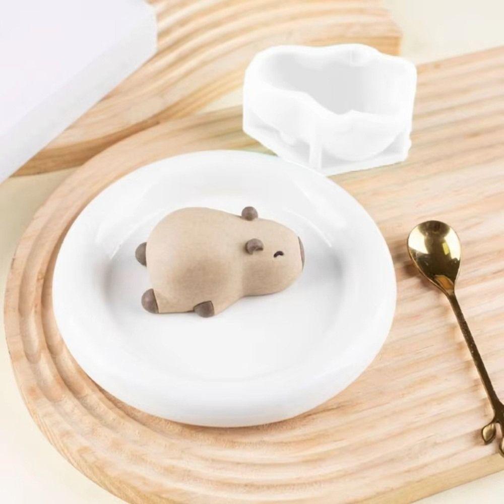 2Pcs Creative Capybara Pudding Mould Cute Non-Stick 3D Animals Silicone Molds Lovely Handmade Dessert Baking Mold