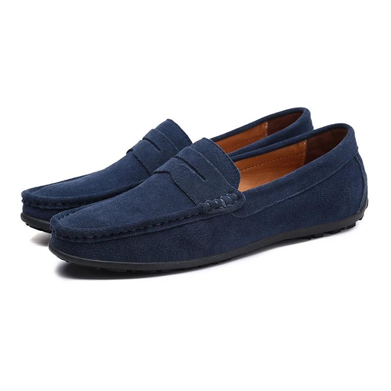 Fashion Genuine Leather Cow Suede Men Shoes Luxury Brand Casual Formal Mens Loafers Moccasins Footwear Black Male Driving Shoes Hombres