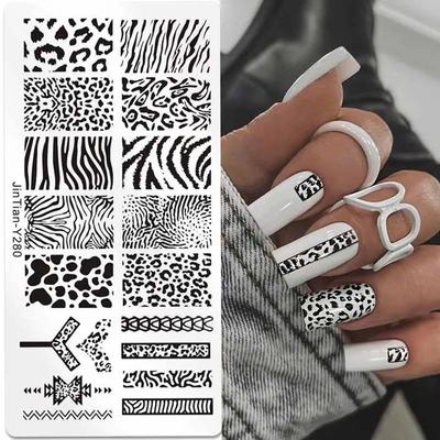 Tygrys Zebra Lampart Nadruk Na Paznokcie Płytki Do Pieczątek Na Paznokcie Szablon Do Drukowania Obrazów Zwierzęcych Szablony Do Pieczątek Na Paznokcie Narzędzie Do Zdobienia Paznokci