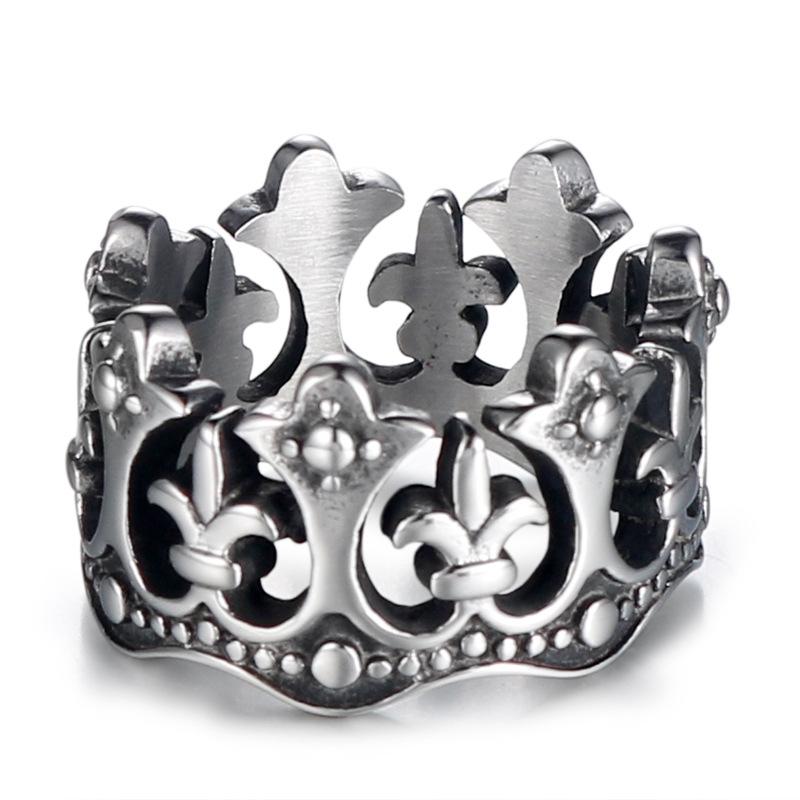 2026 European and American Fashion Retro Crown Ring, Personalized Men's Index Finger Ring Jewelry