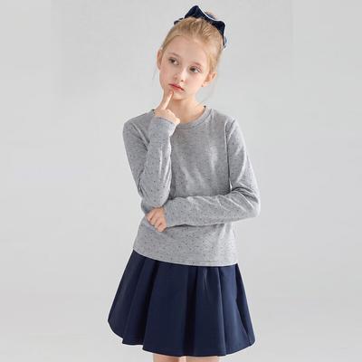 Montagut Girls' Polka Dot Crew Neck Long-Sleeve T-Shirt