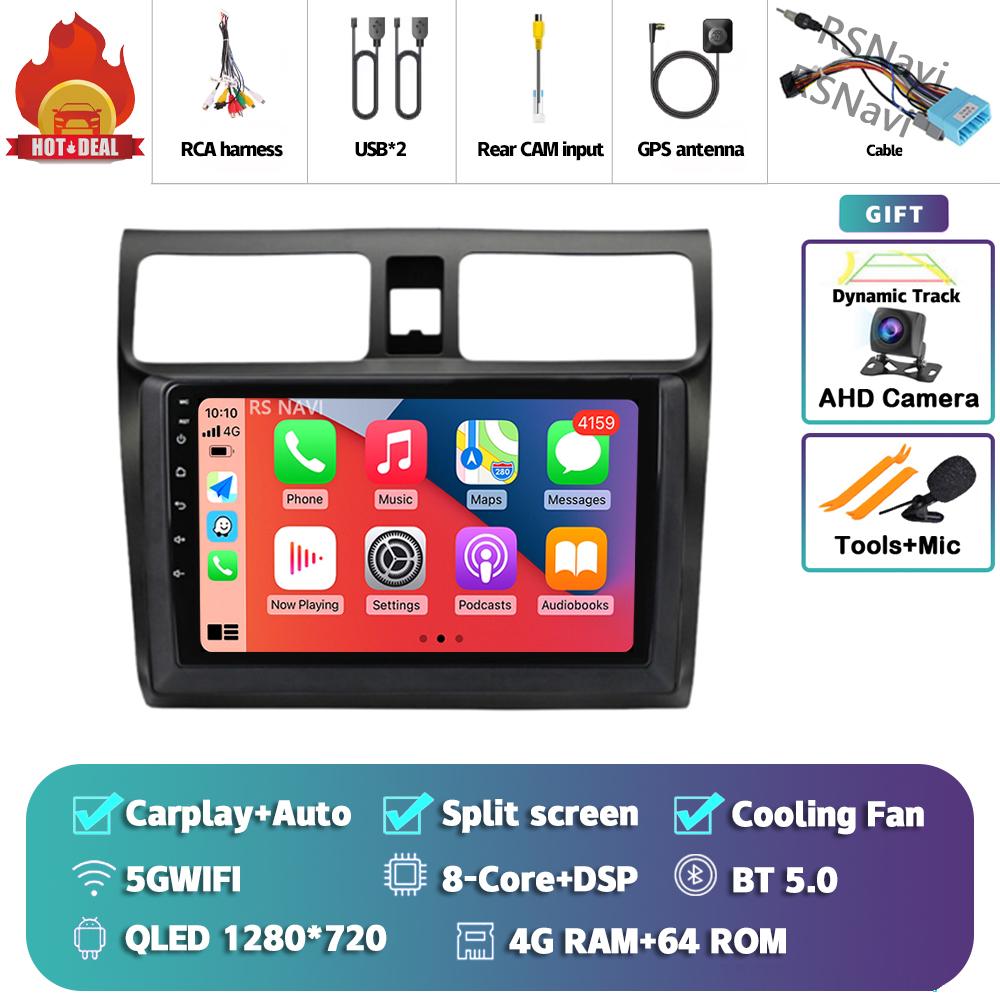 Android 15 Carplay Auto 2K Screen Car Radio Multimedia Player For Suzuki Swift 2003 - 2010 Autoradio GPS Stereo 2din Head Unit
