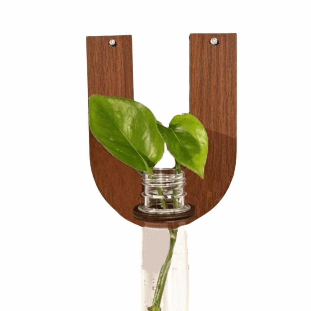 Flower Holder Wooden Hydroponic Planter Shelf A-Z Alphabet Vase Wall Decoration Home Ornaments Retro Flower Pot Indoor Garden