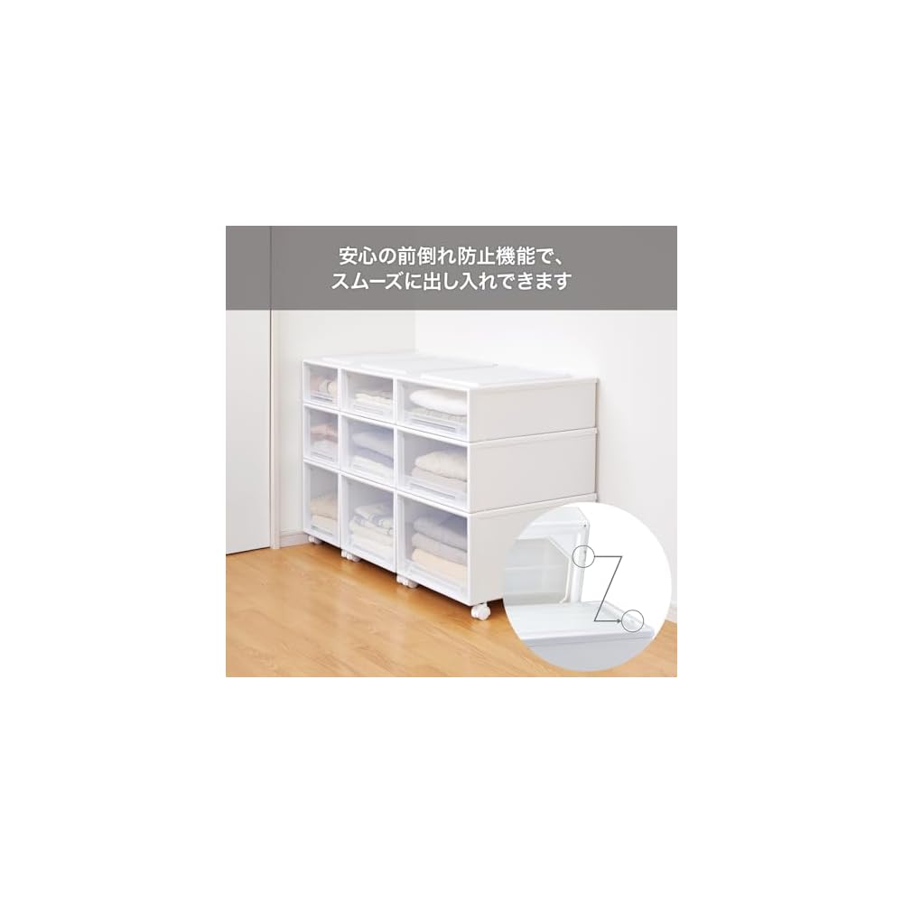 Tenma Fits Case Closet Storage Box, 44cm (W) x 53cm (D) x 18cm (H), Durable, Made in Japan, Made