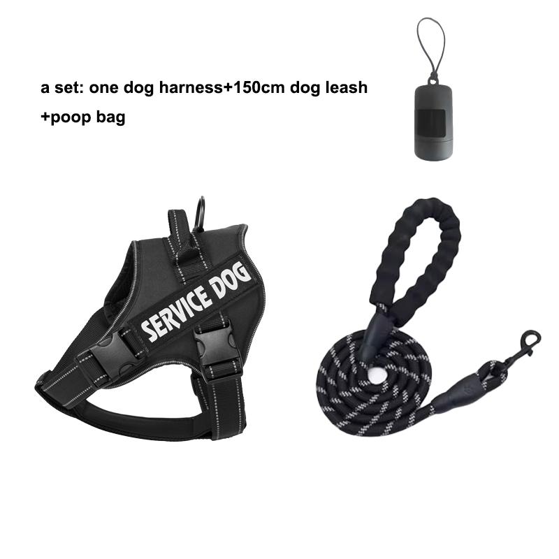 Premiumowa Uprząż dla Psa Służbowego Odblaskowa, Oddychająca i Regulowana - Idealna Dla Zwierząt Wspierających Emocjonalnie Wszystkich Rozmiarów Zawiera 4Rem