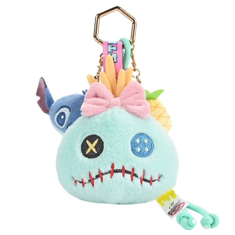

Disney Plush Keychain Charms Christmas Birthday Gifts Plush Dolls Summer Beach Series Stitch Couple Style Bag Accessories A