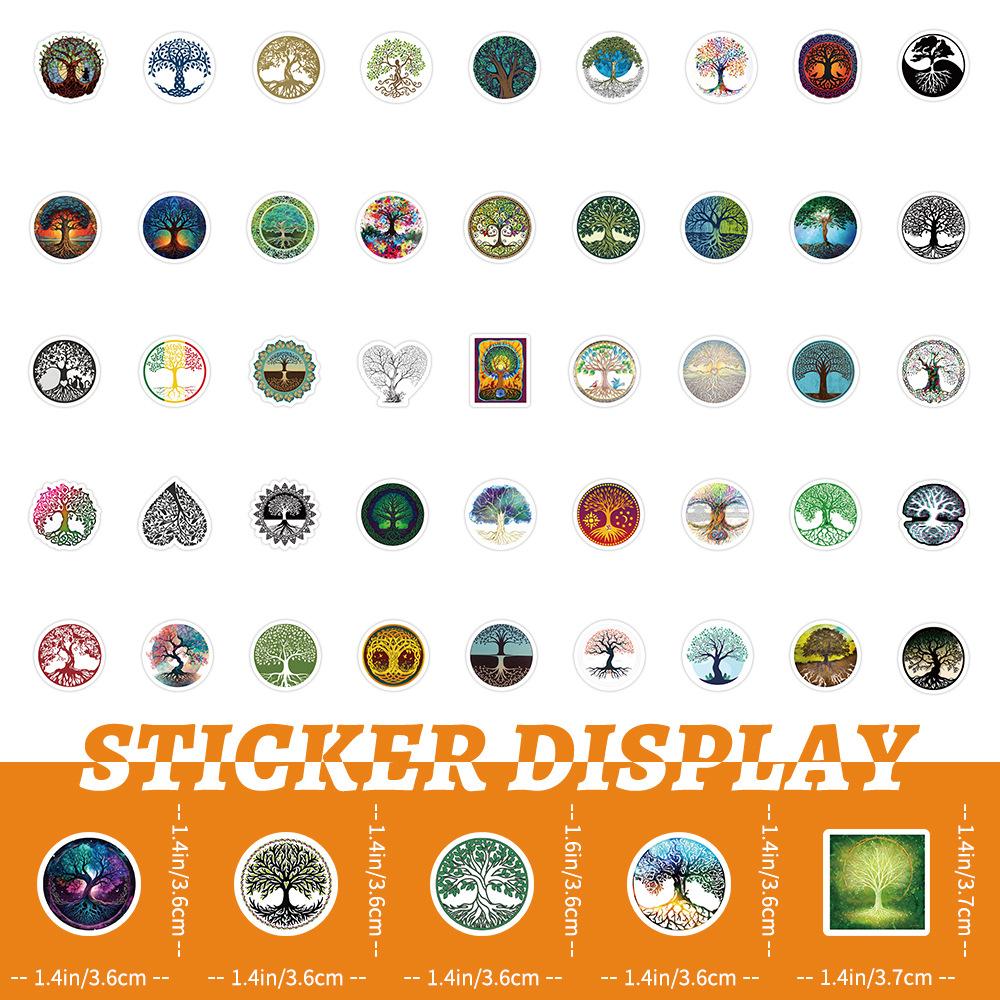 100 Cartoon Life Tree Children's Graffiti Stickers, Hand Drawn Luggage, Stationery Box Waterproof Stickers