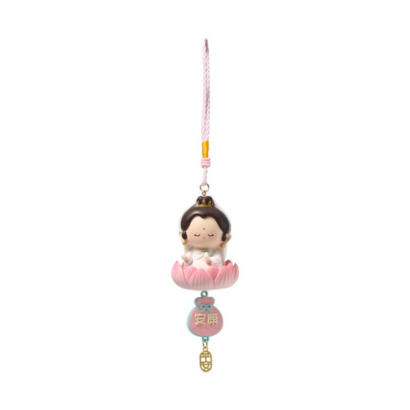 Emotionally Stable Little Deity Guanyin Bodhisattva Car Pendant Decoration Gift Ornament Lotus Doll