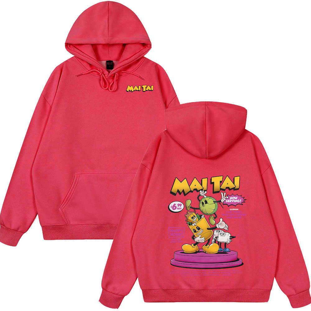 Mai Tai Cocktail Funny Meme Tops Women Casual Clothing Cartoon Humor Wears Male Oversized Streetwear Winter Spring Style Clothes S
