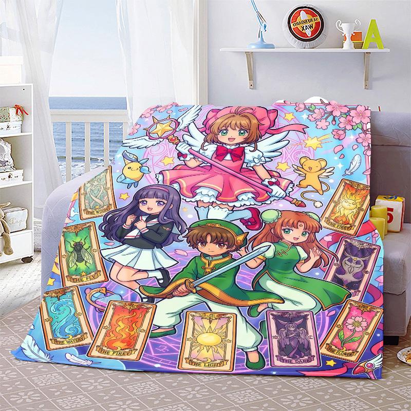 Cardcaptor Sakura Flannel Blanket Throw Soft Warm Lightweight Cozy Blanket for Sofa Bed Home Decor -QJY