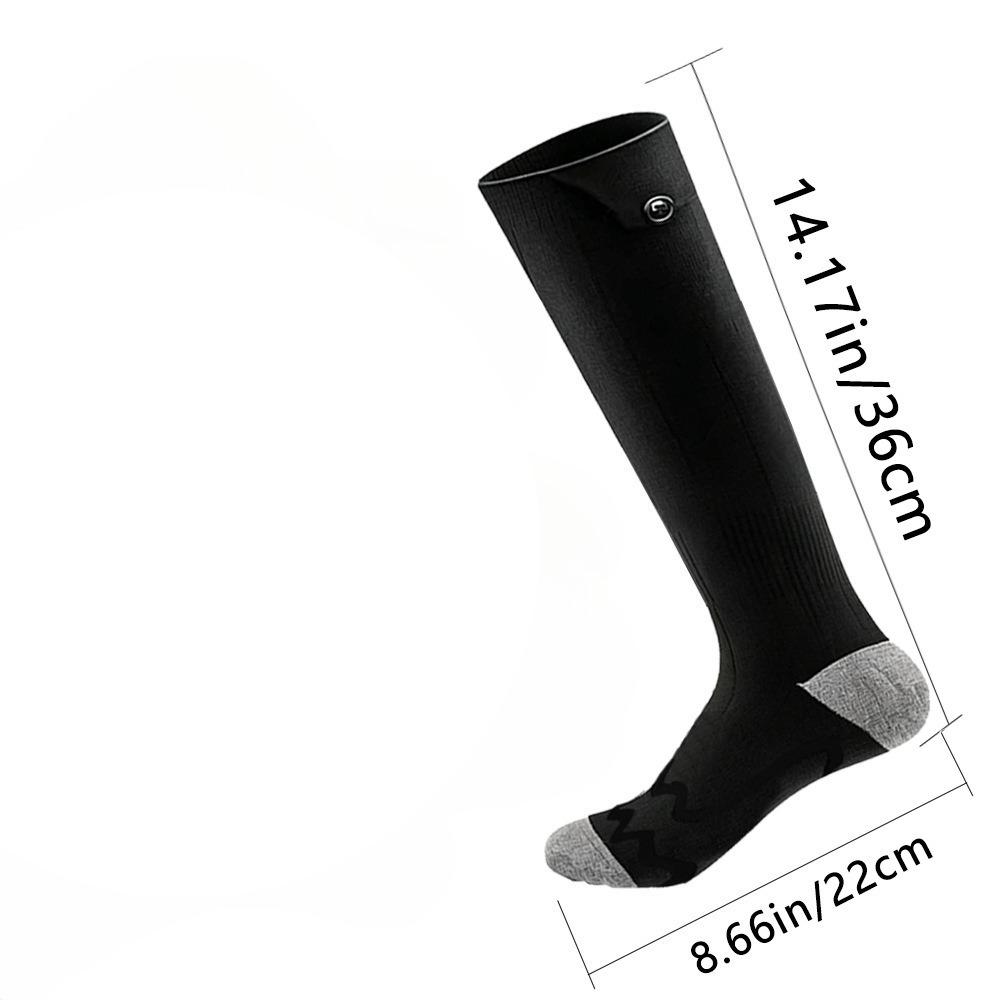 APP Controlled Heated Socks Wireless Heat Unisex Black Pair Rechargeable Adjustable Temperature Smart Long Socks for Outdoor Camping 5000Mah Battery