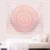 VIKAMA Pink Mandala Tapestry Large Bohemian Wall Hanging Psychedelic Style Living Room Meditation Space Wall Art