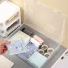 Plastic Document Organizer Organized Clear Square Shape Storage Box Organizing Box Transparent Desktop Document Storage Case