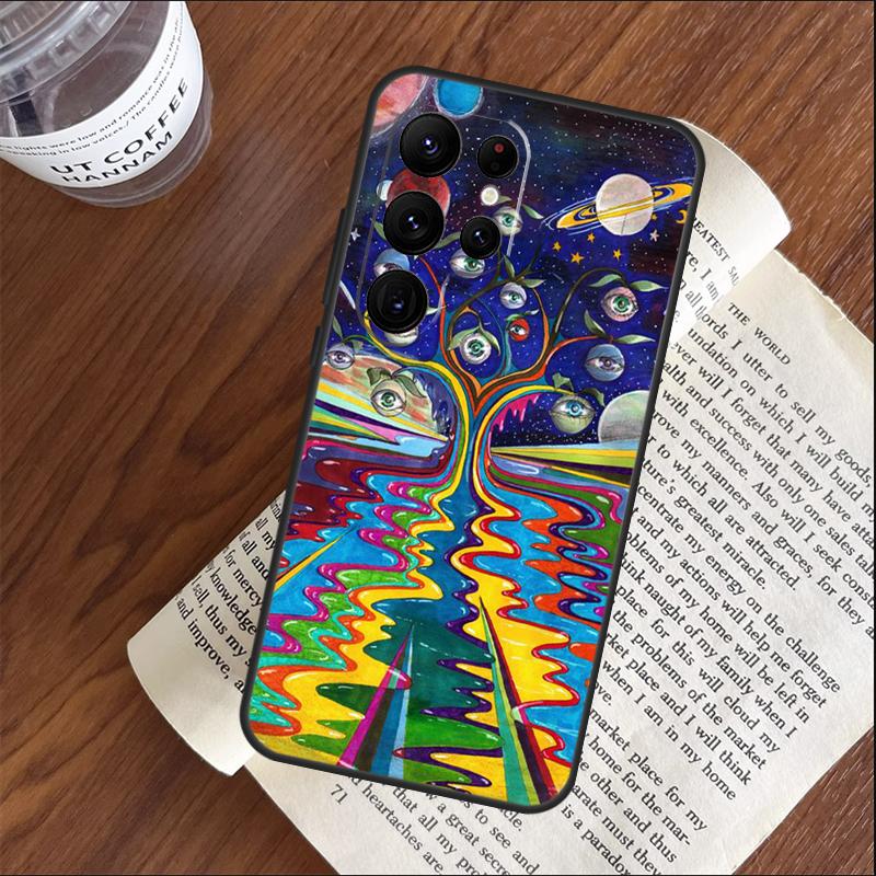 Colorful Psychedelic Art Phone Case For Samsung Galaxy S25 S24 S23 S22 S21 Ultra S9 S10 S20 Plus FE Funda Cover Shell