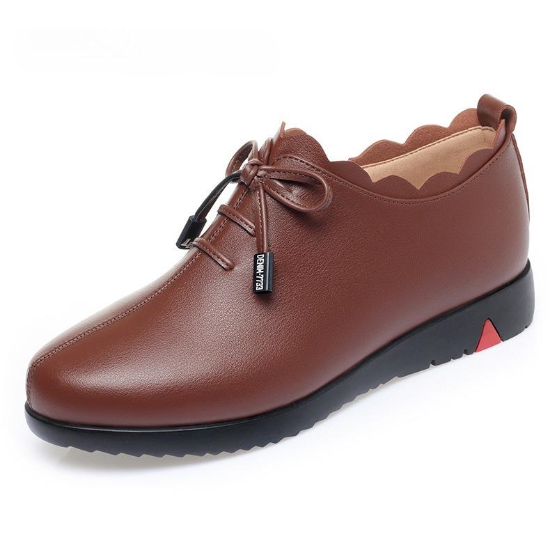 

Women s Leather Shoes, Soft Leather, Soft Sole, Comfortable Women s Shoes, Mid-heel, Deep-cut Women s Single Shoes 42