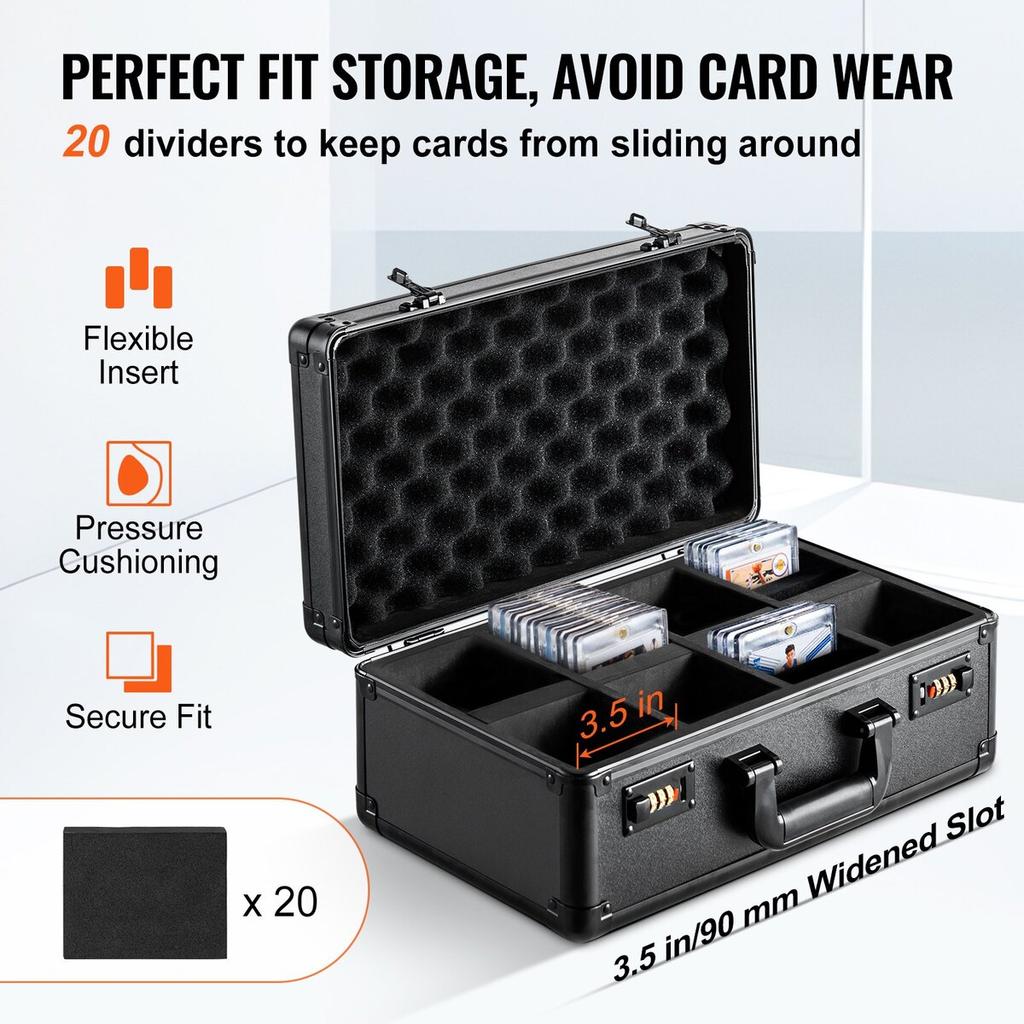 120 PSA Graded Card Storage Box 4 Slots Sports Card Holder Case Coded Lock