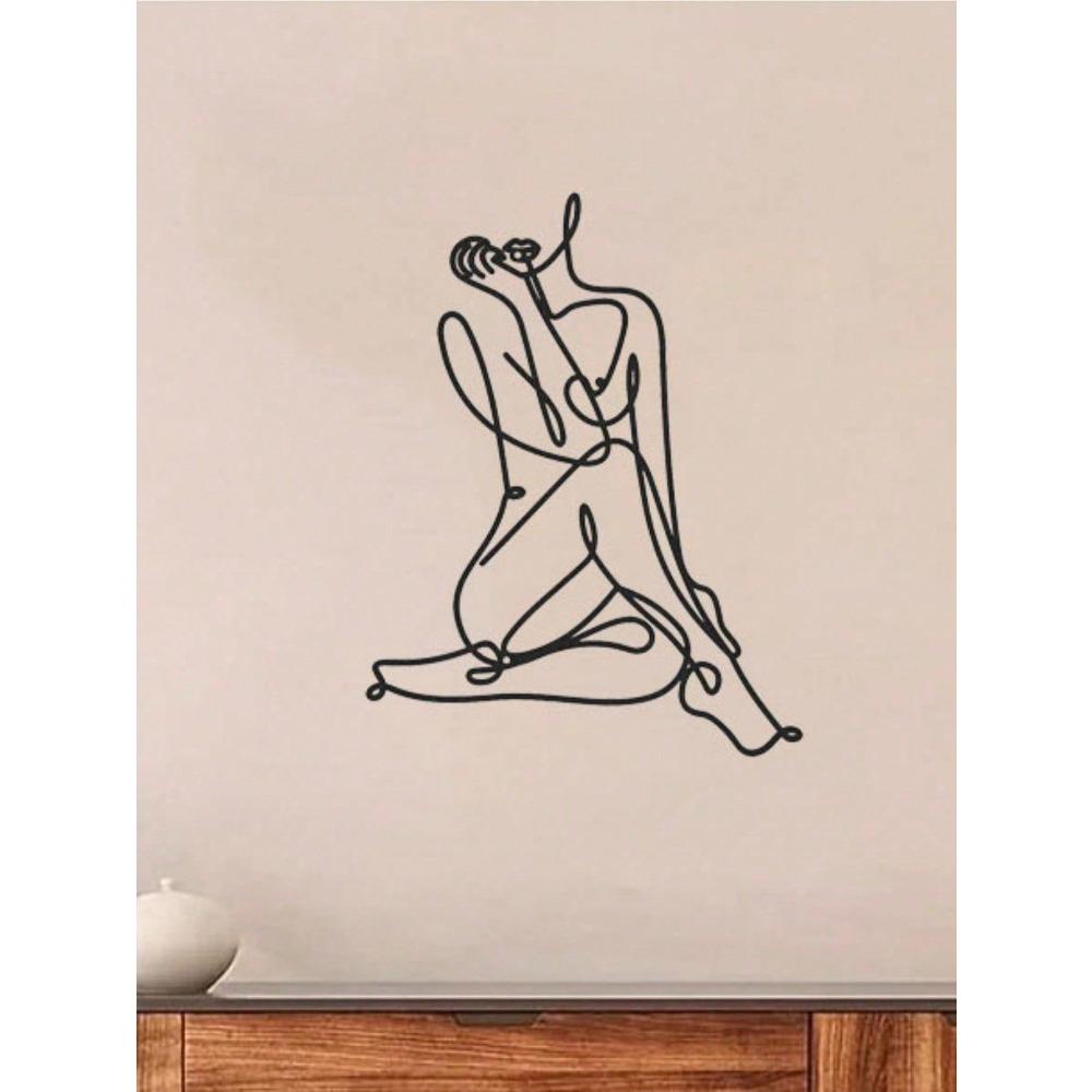 Minimalist Wire Female Body Silhouette Abstract Metal Wall Art Sculpture Home Decor