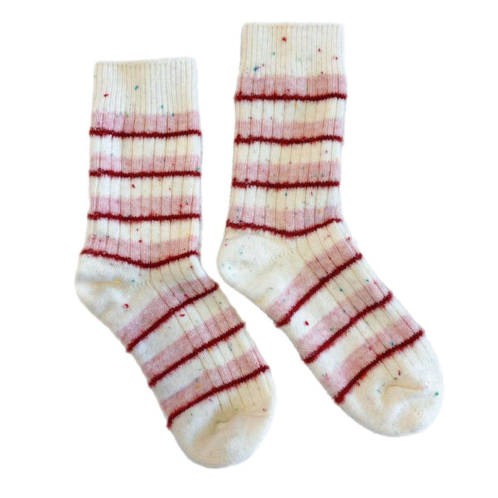 Kids Autumn Winter Stackable Socks,Vertical Yarn Contrast Medium‑Tube Calf Socks,Ins Trendy Niche Boneless Warm Cotton Socks