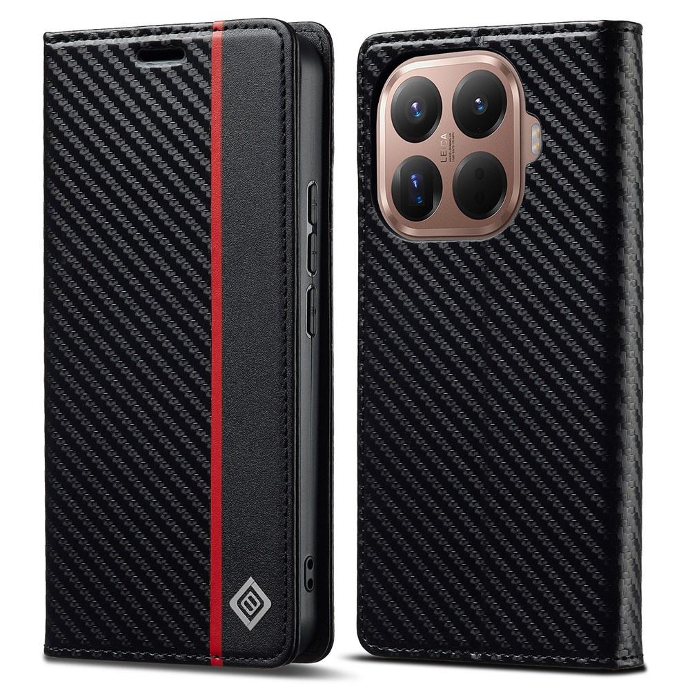 Flip-Hülle für Xiaomi 17T Pro, LC.IMEEKE Carbon Wallet, schwarz
