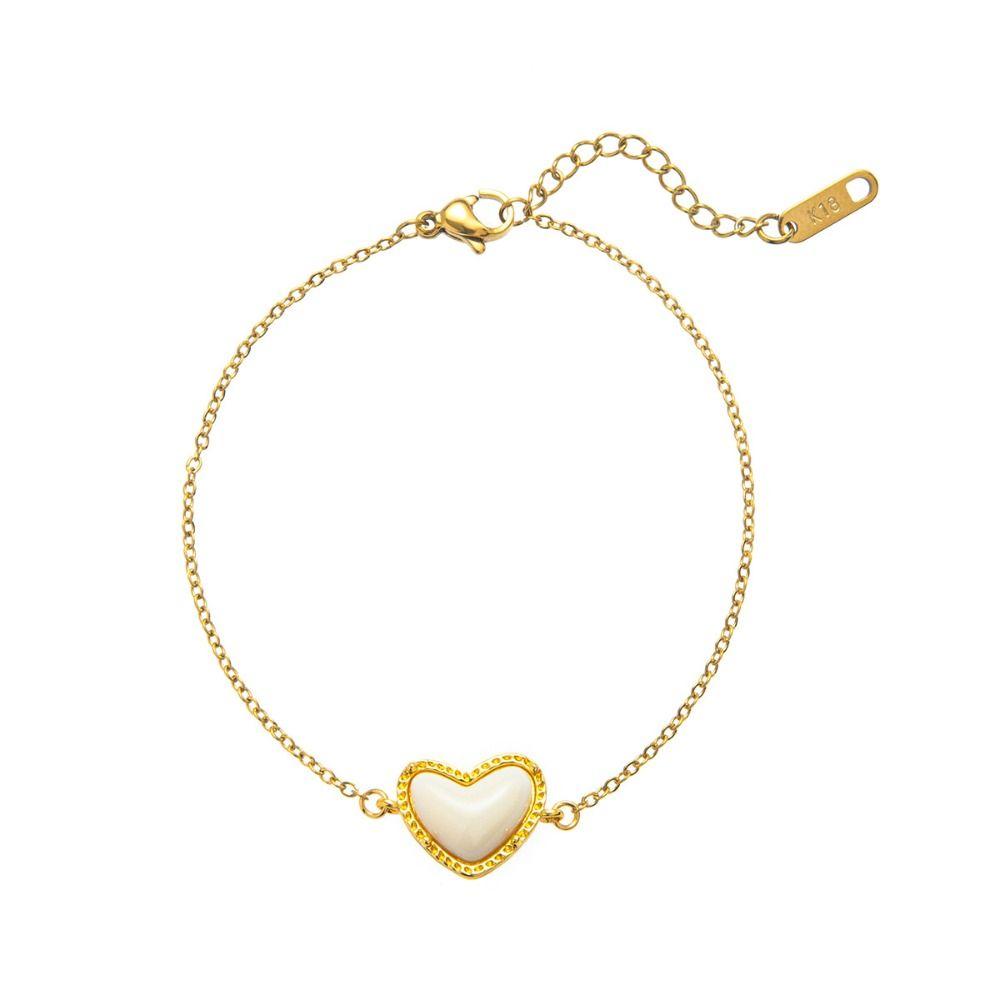 Overflowing Love-heart Four-claw Inlay Crystal Necklace Ornaments Cute Sweet Bracelet  Couple