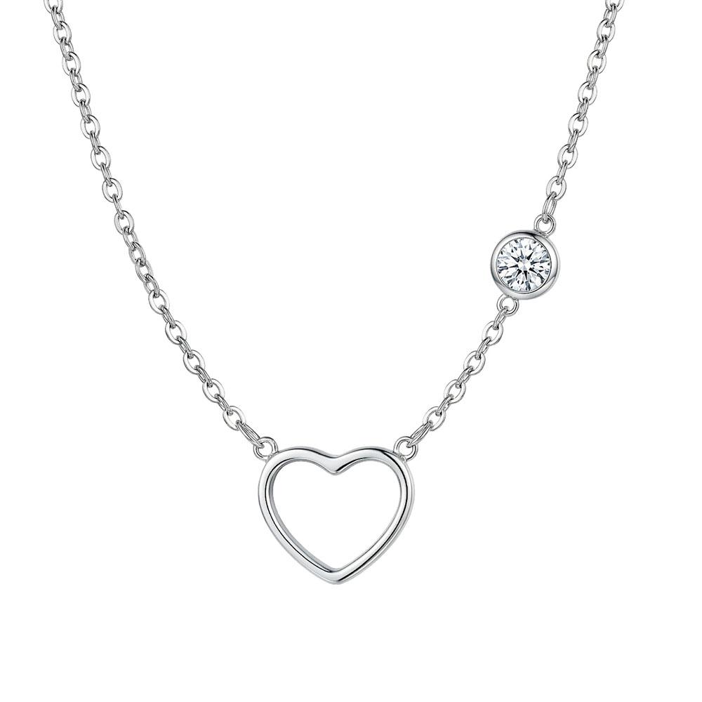

Thin Link Chain Necklace for Women, 18K Gold Plated Stainless Steel Hollow Heart Pendant, Spring Ring Clasp, Dainty Jewelry