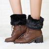 Women Winter Fashion Fur Cuff Toppers Trim Boot Socks Cover Knitted Leg Warmers