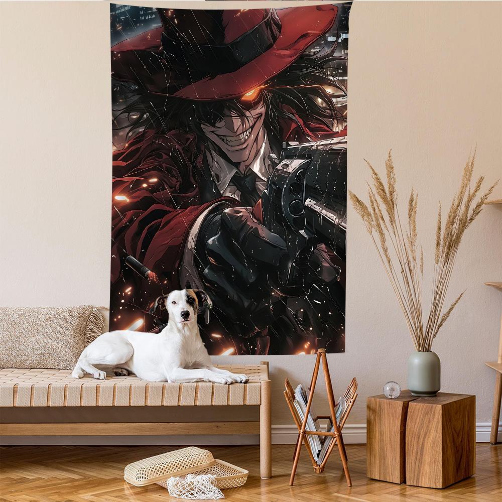 Hellsing Game Anime Tapestry Hippie Flower Wall Carpets Dorm Decor Wall Hanging Home Decor