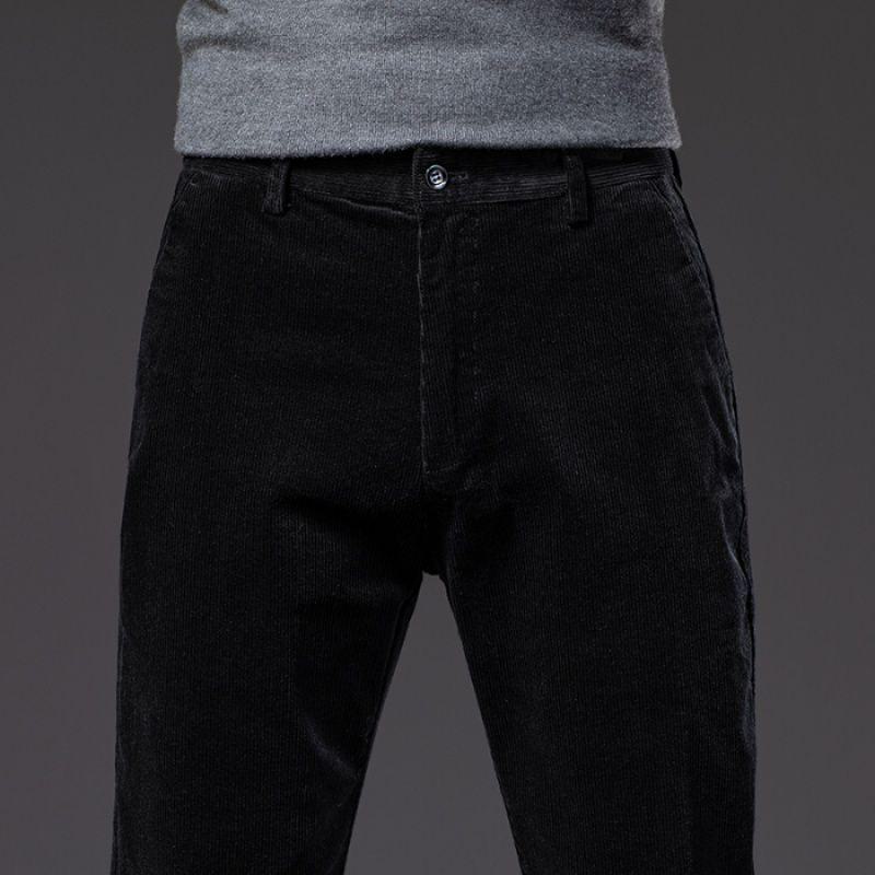 

Мужские вельветовые брюки - зимние и весенние повседневные прямые брюки 42 чёрный