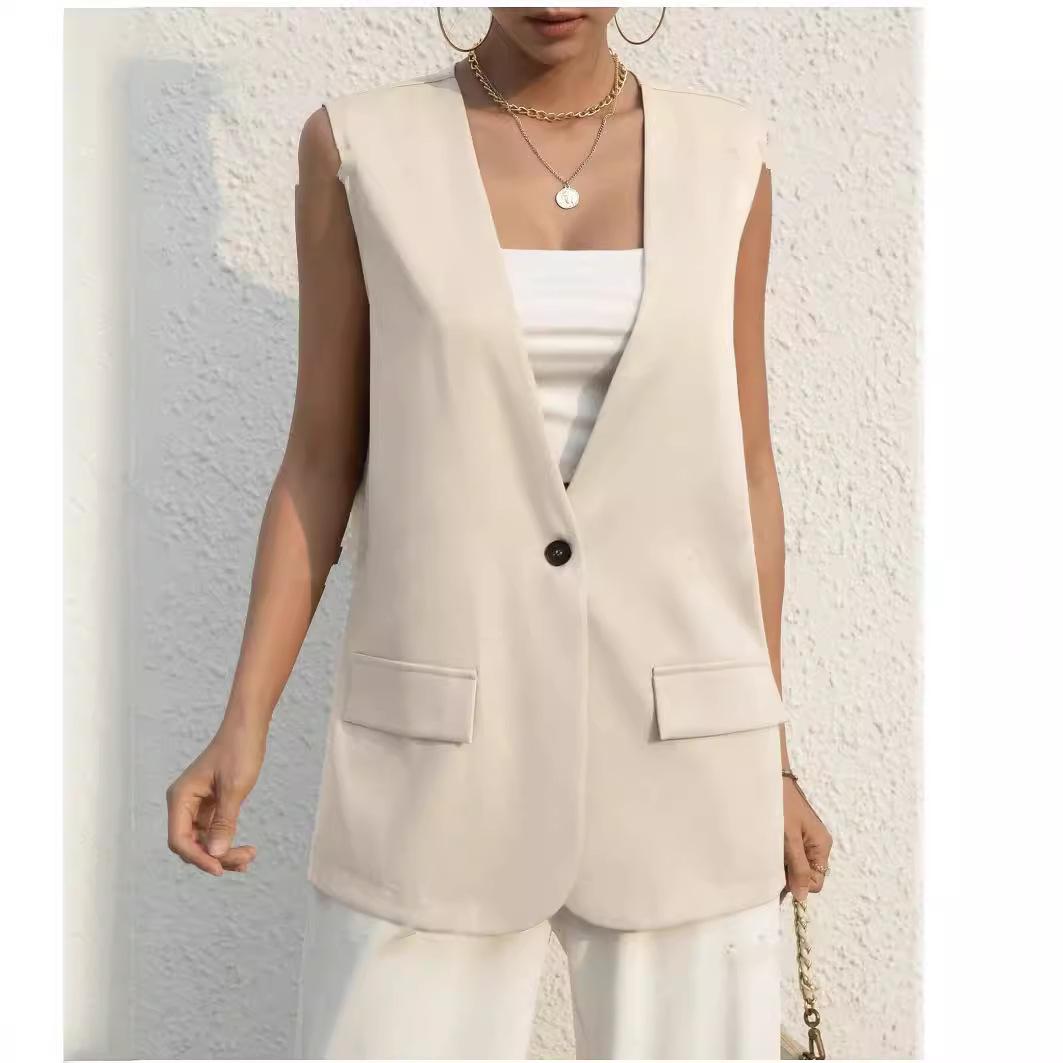 

Women s Black Sleeveless Blazer Vest 3XL