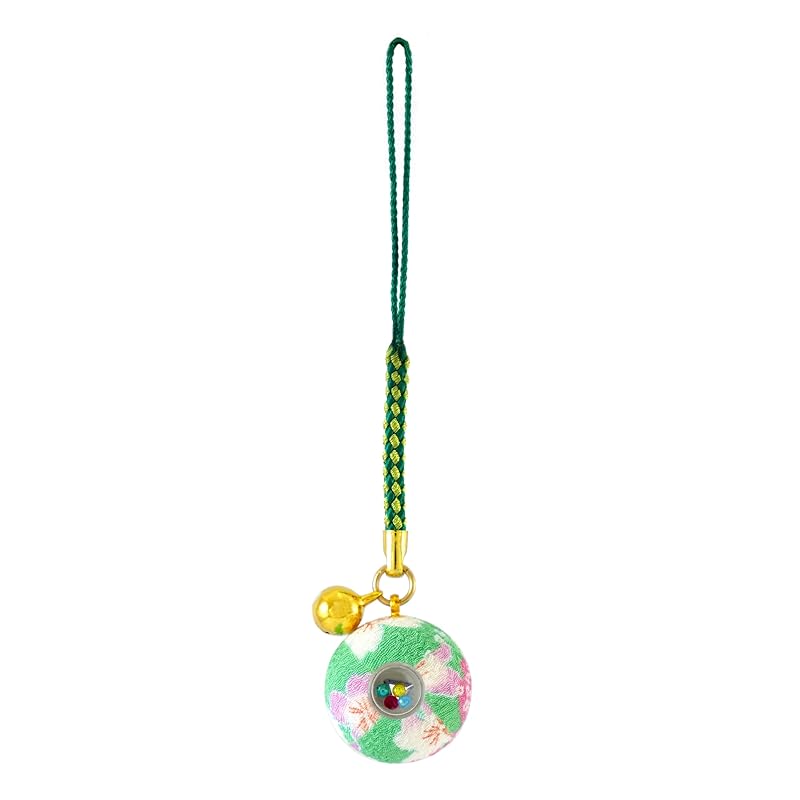 

[Zoon] flower crepe kaleidoscope Bell (8mm) Japanese pattern Crepe Rooting key ring made in Japan souvenir (mint)