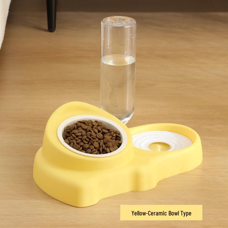 Dual-Use Ceramic Pet Feeder & Water Dispenser for Cats and Dogs