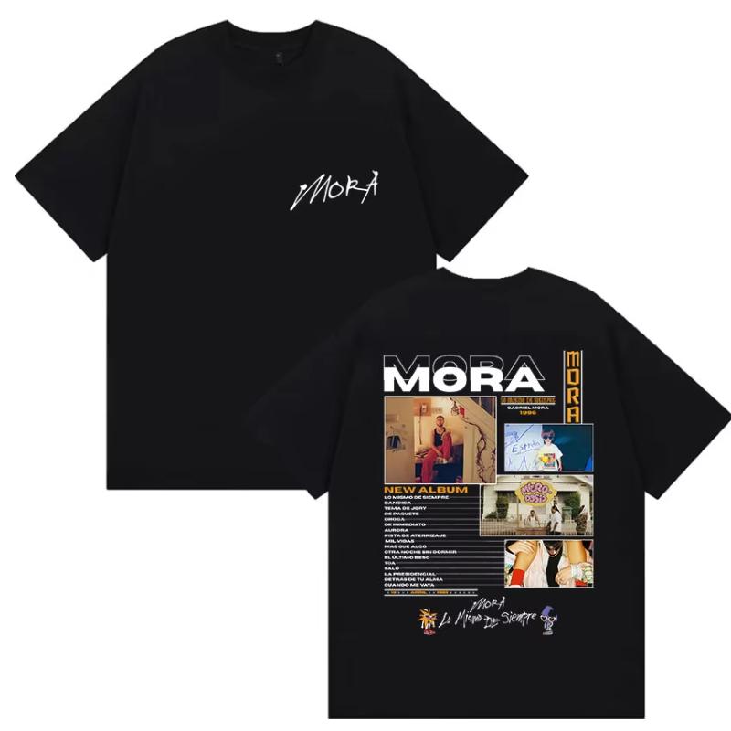 Rapper Mora Lo Mismo De La Otra Vez Tour 2025 Merch T Shirts Unisex Women Harajuku Vintage Oversized Cozy Cotton TShirt Streetwear