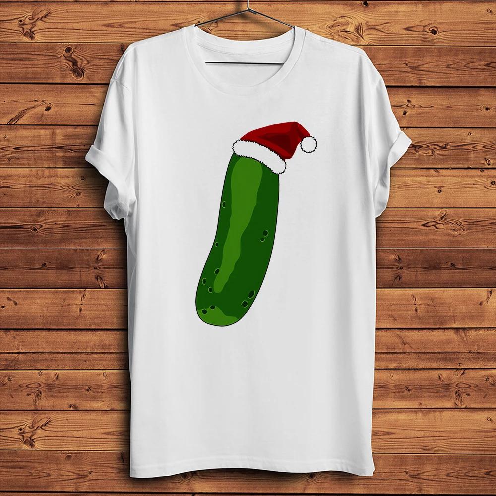 Merry Christmas Santa Claus Pickle Reindeer Funny Xmas Holiday TShirtCasual Short Sleeve T ShirtUnisex Gift Teenocrack Print
