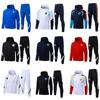 2627 Winter Long Sleeve Hooded Jacket Set Football Training Sportswear Men Women