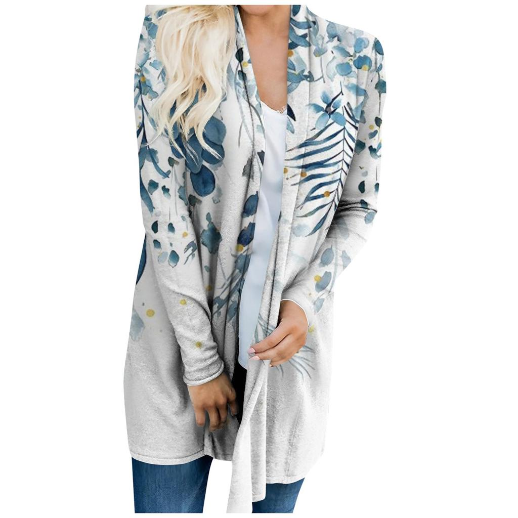 Damen-Cardigan mit Aufdruck, langärmelig, vorne, bedrucktes Oberteil, leichte Jacke