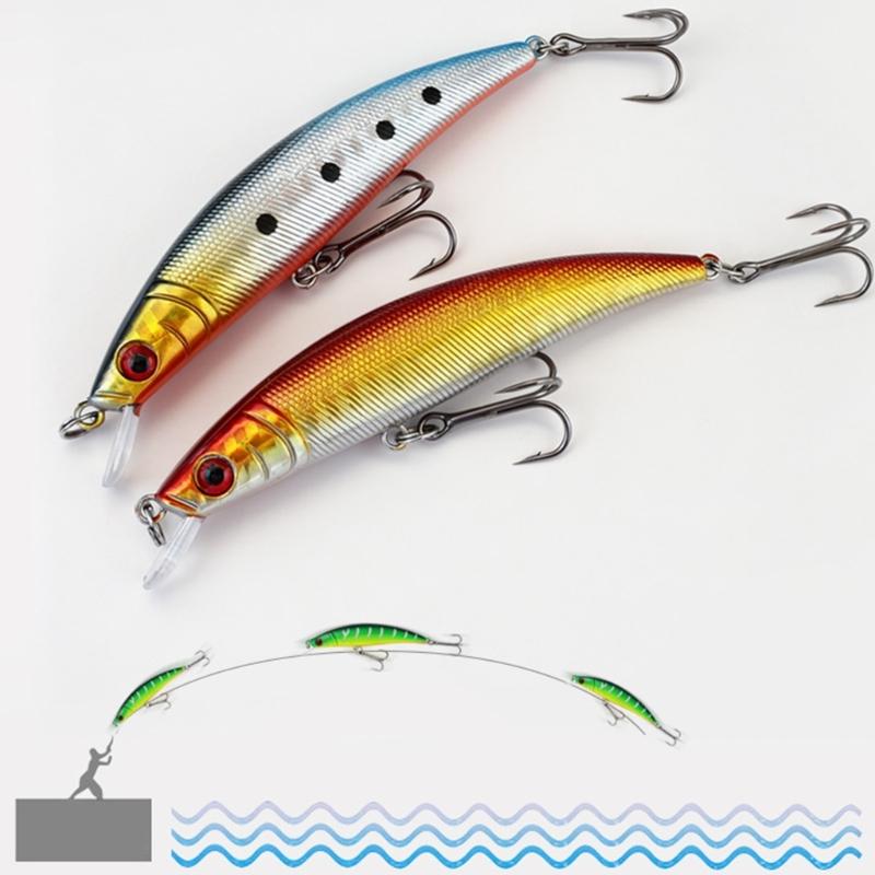 Jerkbait Fishing Tackle Set for Stream Casting and Shallow Water Use, 5 Piece 88 Mm Artificial Baits Fishing Lures with Fish Eye Detail
