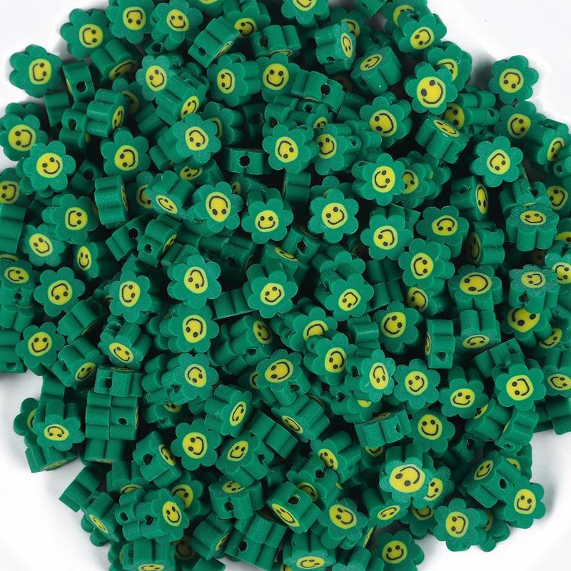 Colorful Sunflower Smiley Face Polymer Clay Beads for DIY Earring and Jewelry Making