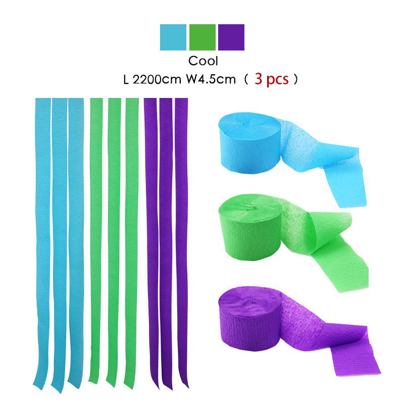 Rainbow 3Pcs/Set Crepe Paper Streamers For Wedding Birthday Party Backdrop Decoration Vibrant Multi-Colored Paper Crepe Garland Ribbon Decor