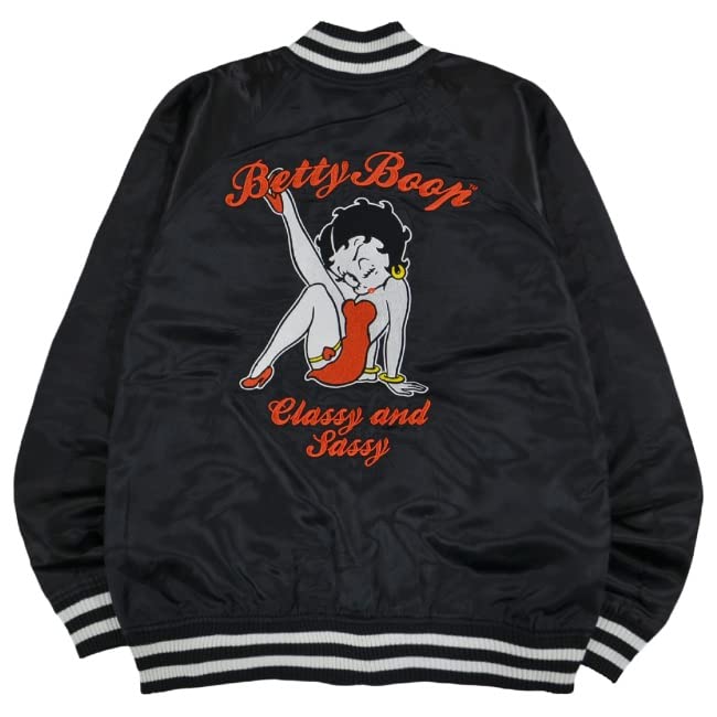 [Yoshida Yu] Betty Boop Betty-chan Embroidered Sukajan Long Sleeve Outerwear (WinexSilver, Size M)