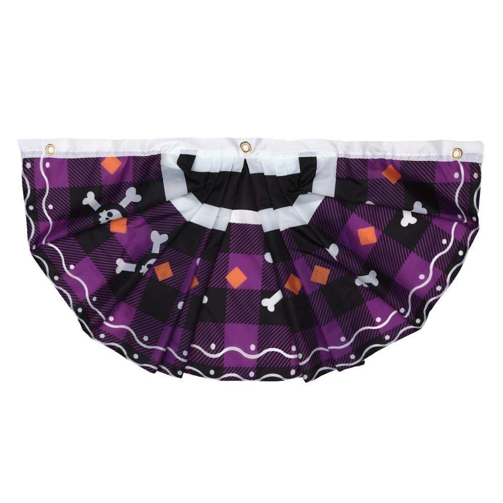 For Porches Hanging Halloween Flag Halloween Pleated Fan Flag Yard Decoration Fade-resistant Classic Halloween Patterns