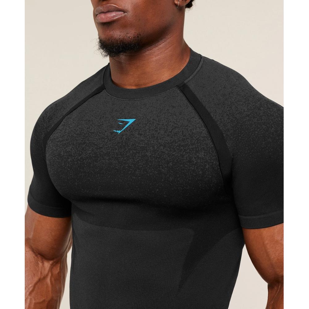Gymshark Shadow Seamless T shirT Black Brand Blue A1b2a Bc8k