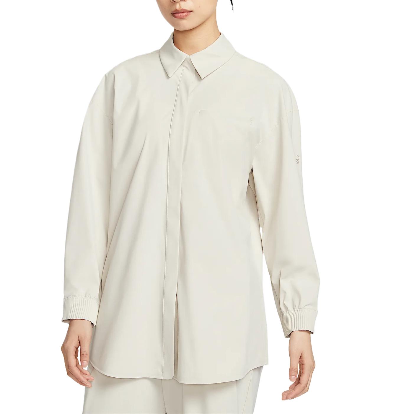 

Nike SS25 24.7 Perfect Stretch Solid Color Minimalist Long Sleeve Shirt Women tops Light-Mineral-Brown Light-Iron-Ore HQ0237-104 S